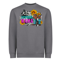 Storm cowgirl mama with boots and sunflowers and cowhide Heavyweight Sweatshirt - Artiststas