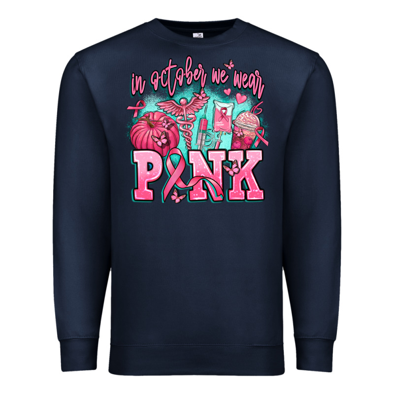 In October We Wear Pink Premium Sweatshirt by AdoDesignShop | Teevron