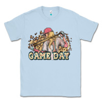 Dusty Blue game day baseball leopard Classic Tee - HowdyJamesFarm