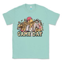 Seafoam game day baseball leopard Classic Tee - HowdyJamesFarm
