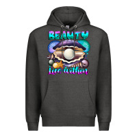 Charcoal Heather Beauty Lies Within Premium Hoodie - CowhideDigitalArt