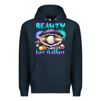 Navy Beauty Lies Within Premium Hoodie - CowhideDigitalArt