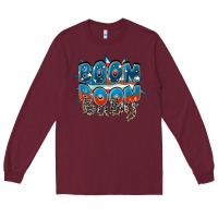 Burgundy Boom boom baby Long Sleeve Tee - FaDigitalArtStudio