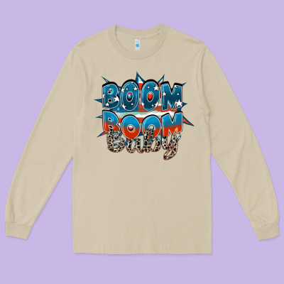 Boom Boom Baby Long Sleeve Tee Designed By Fadigitalartstudio