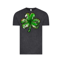 Vintage Black Shamrock with leopard and cowhide St. Patricks day Vintage Tee - HowdyJamesFarm
