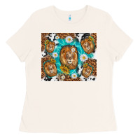 Bone lion with leopard and cowhide pattern Ladies Tee - TumblerDesignByShophia