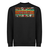 Black western wild and floral leopard  cowhide licanse plate Heavyweight Sweatshirt - Artiststas