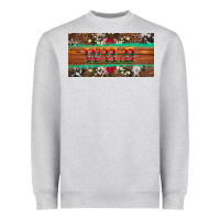 Heather Grey western wild and floral leopard  cowhide licanse plate Heavyweight Sweatshirt - Artiststas