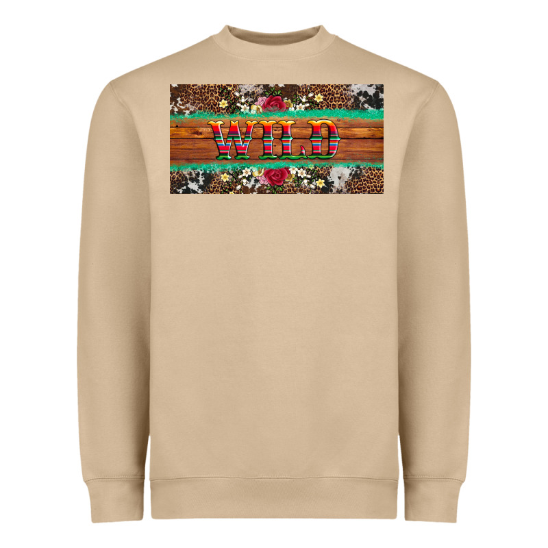 Western Wild And Floral Leopard  Cowhide Licanse Plate Heavyweight Sweatshirt by Artiststas | Teevron