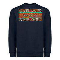 Navy western wild and floral leopard  cowhide licanse plate Heavyweight Sweatshirt - Artiststas