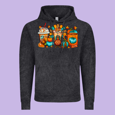 Thanksgiving Coffee Cups Vintage Hoodie Designed By Fadigitalartstudio