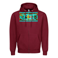 Burgundy teacher license plate Zipper Hoodie - BarkalooDesign