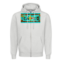 Dove Grey teacher license plate Zipper Hoodie - BarkalooDesign