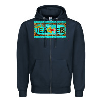 Navy teacher license plate Zipper Hoodie - BarkalooDesign