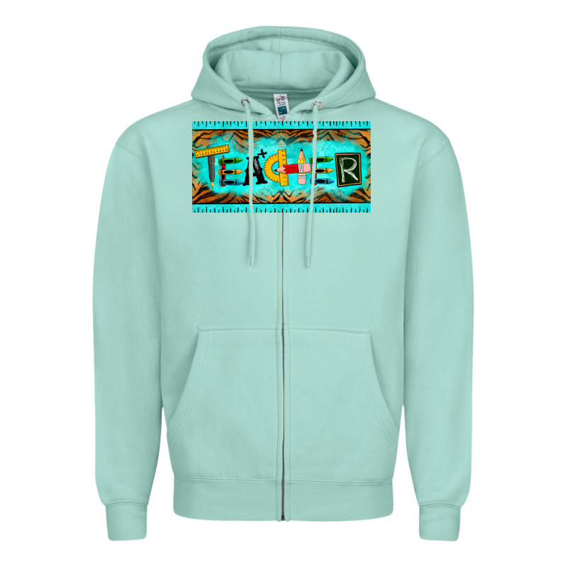 Teacher License Plate Zipper Hoodie by BarkalooDesign | Teevron