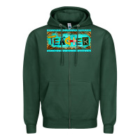Sports Green teacher license plate Zipper Hoodie - BarkalooDesign