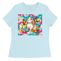 Baby Blue easter day rabbit Ladies Tee - TumblerDesignByShophia