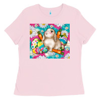 Bubblegum Pink easter day rabbit Ladies Tee - TumblerDesignByShophia