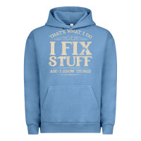 Pigment Pebble Blue that's what i do i fix stuff and i know things funny saying t shirt Urban Hoodie - maiPhamDesign