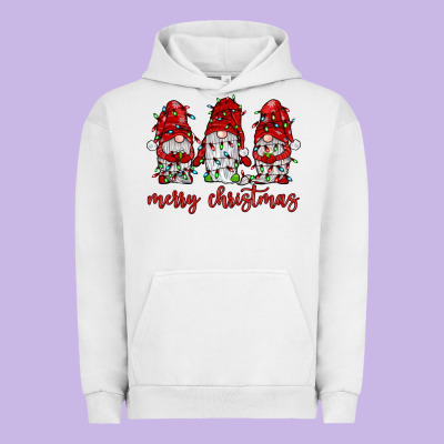 Merry Christmas Gnome With Christmas Lights Urban Hoodie Designed By Jahusdesignshop