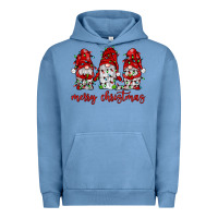Pigment Pebble Blue merry christmas gnome with christmas lights Urban Hoodie - JahusDesignShop