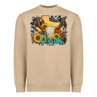 Mushroom western texas  and cowhide with sunflower Heavyweight Sweatshirt - Artiststas
