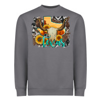 Storm western texas  and cowhide with sunflower Heavyweight Sweatshirt - Artiststas