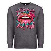 Charcoal Heather in october we wear pink  lips Premium Sweatshirt - AdoDesignShop