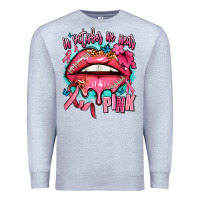 Heather Grey in october we wear pink  lips Premium Sweatshirt - AdoDesignShop