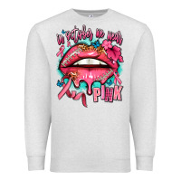 Oatmeal Heather in october we wear pink  lips Premium Sweatshirt - AdoDesignShop