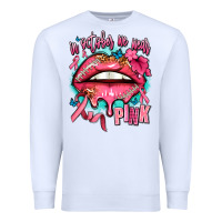 White in october we wear pink  lips Premium Sweatshirt - AdoDesignShop