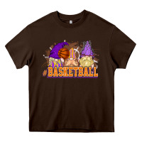 Chocolate Brown Basketball gnomes Heavy Core Tee - NancyCooperArtShop