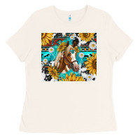 Bone cowhide aztec horse Ladies Tee - TumblerDesignByShophia