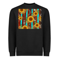Black western sunflower cactus serape and cowhide Heavyweight Sweatshirt - Artiststas