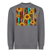 Storm western sunflower cactus serape and cowhide Heavyweight Sweatshirt - Artiststas