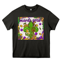 Asphalt Mardi Gras fleur de lis Heavy Core Tee - NancyCooperArtShop