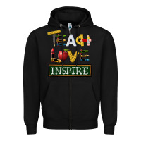 Black teach love inspire Zipper Hoodie - BarkalooDesign
