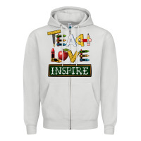 Dove Grey teach love inspire Zipper Hoodie - BarkalooDesign