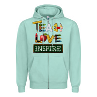 Seafoam teach love inspire Zipper Hoodie - BarkalooDesign