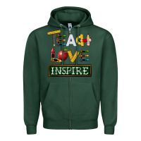 Sports Green teach love inspire Zipper Hoodie - BarkalooDesign