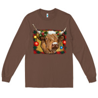 Chestnut highland cow christmas Long Sleeve Tee - RanaPortraitStore