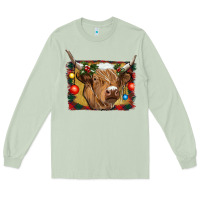 Matcha highland cow christmas Long Sleeve Tee - RanaPortraitStore