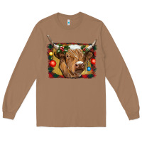 Toasted Coconut highland cow christmas Long Sleeve Tee - RanaPortraitStore