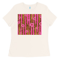Bone glitter pink stripe leopard pattern with flowers Ladies Tee - TumblerDesignByShophia