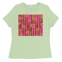 Matcha glitter pink stripe leopard pattern with flowers Ladies Tee - TumblerDesignByShophia