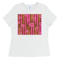 White glitter pink stripe leopard pattern with flowers Ladies Tee - TumblerDesignByShophia