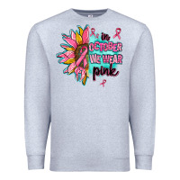 Heather Grey sunflower in october we wear pink Premium Sweatshirt - AdoDesignShop