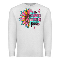 Oatmeal Heather sunflower in october we wear pink Premium Sweatshirt - AdoDesignShop