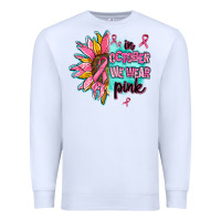 White sunflower in october we wear pink Premium Sweatshirt - AdoDesignShop