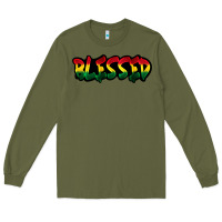 Army Green Juneteenth blessed Long Sleeve Tee - FaDigitalArtStudio